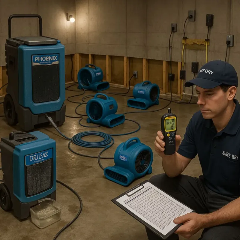 Structural Drying and Dehumidification process in Park Falls, WI